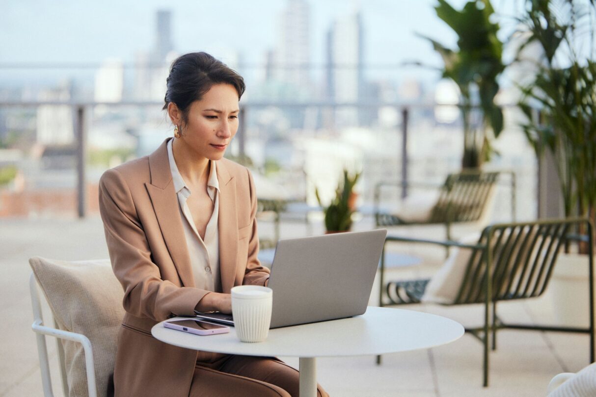 Woman working on financial reporting