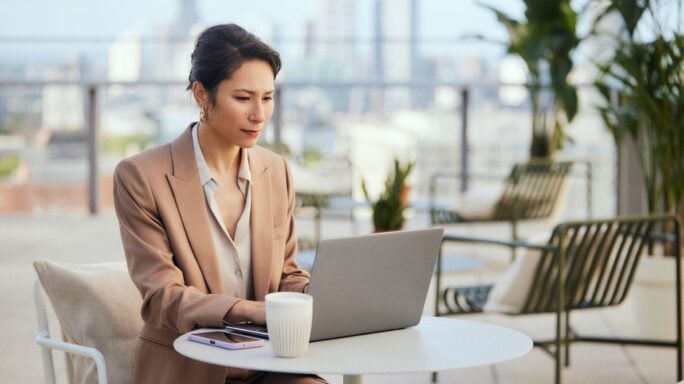 Woman working on financial reporting