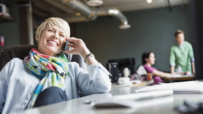 Woman talking on phone